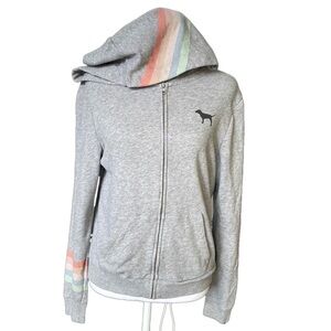 Victoria's Secret PINK Full-Zip Hoodie Gray Sz S